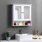 White Bathroom Mirror Cabinet Wall Mounted Storage Unit Cupboard Door Shelves