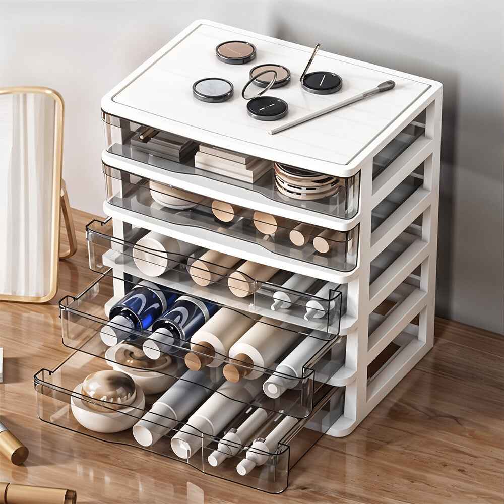 3/4/5 Small Plastic Drawer Storage Tower Organizer Box Office Desktop Tabletop