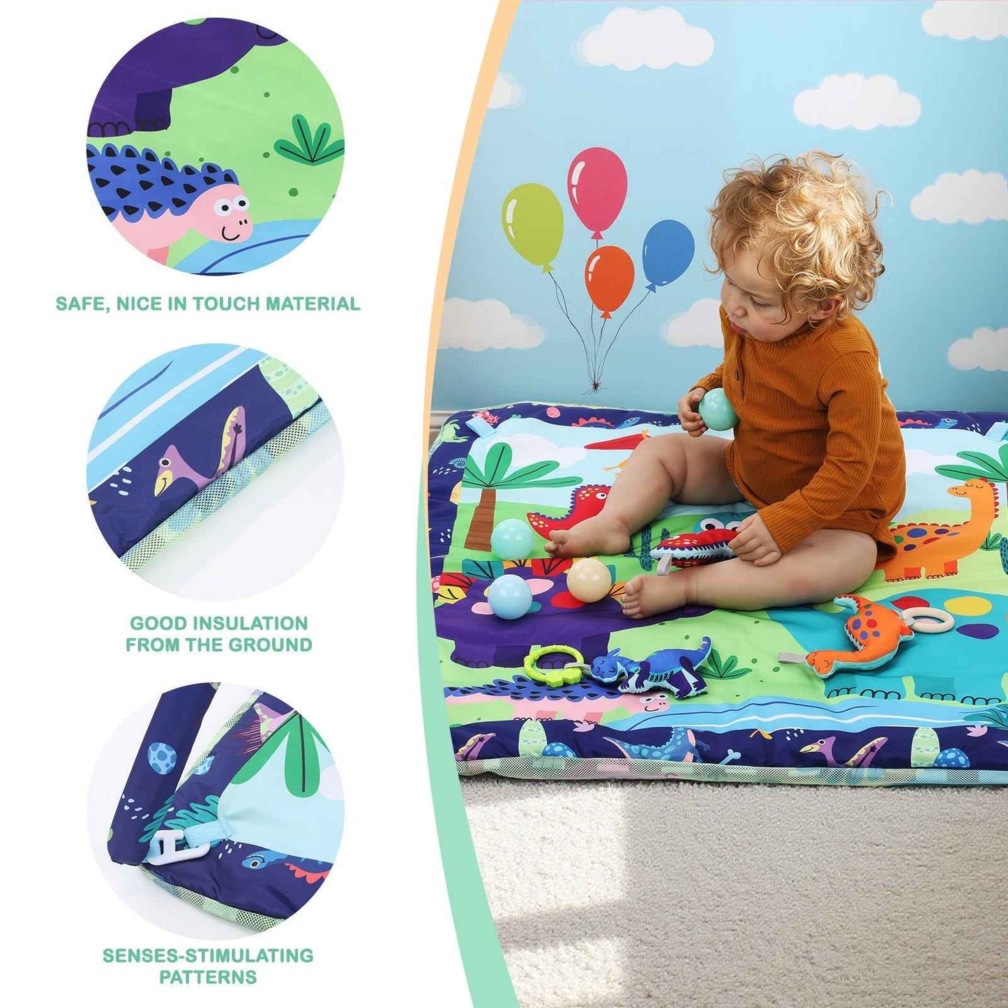 Baby Activity Gym Rack Play Mat Kid Rug Puzzle Mat Carpet Pad Baby Toy UK