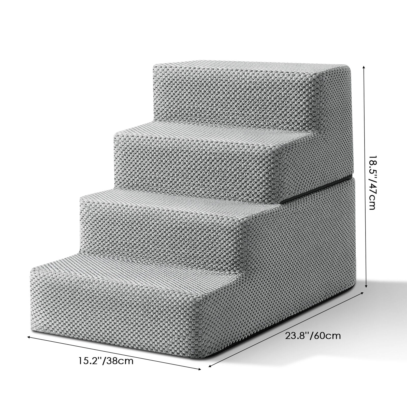 3/4/5 Steps Dog Stairs Pet For Bed Sofa Cats Ladder Ramp With Removable Cover UK