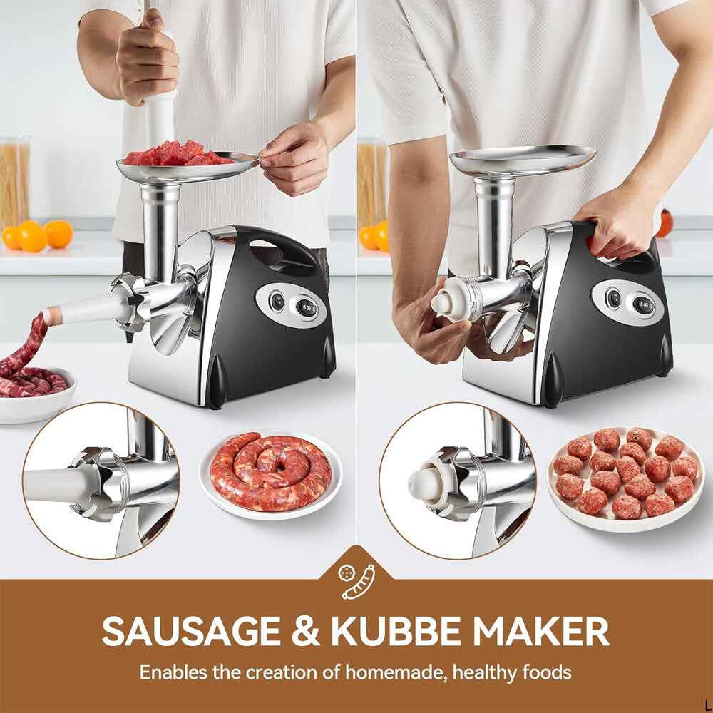 2800W Electric Meat Grinder Mincer Sausage Maker Filler Home w/3 Grinding Plates