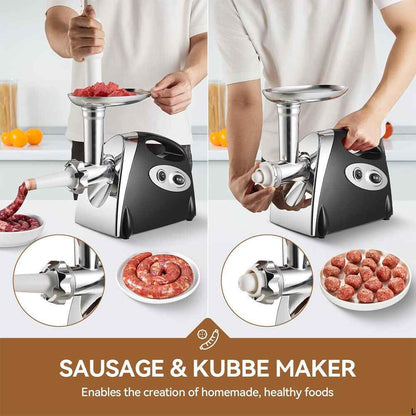 2800W Electric Meat Grinder Mincer Sausage Maker Filler Home w/3 Grinding Plates