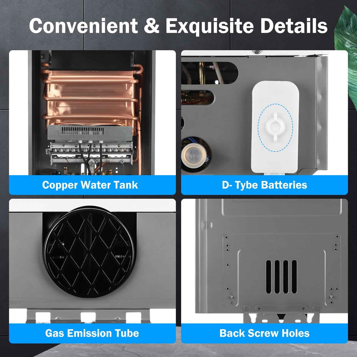 OYAJIA 8/10/16/18L Instant Gas Hot Water Heater Tankless Gas Boiler LPG Propane