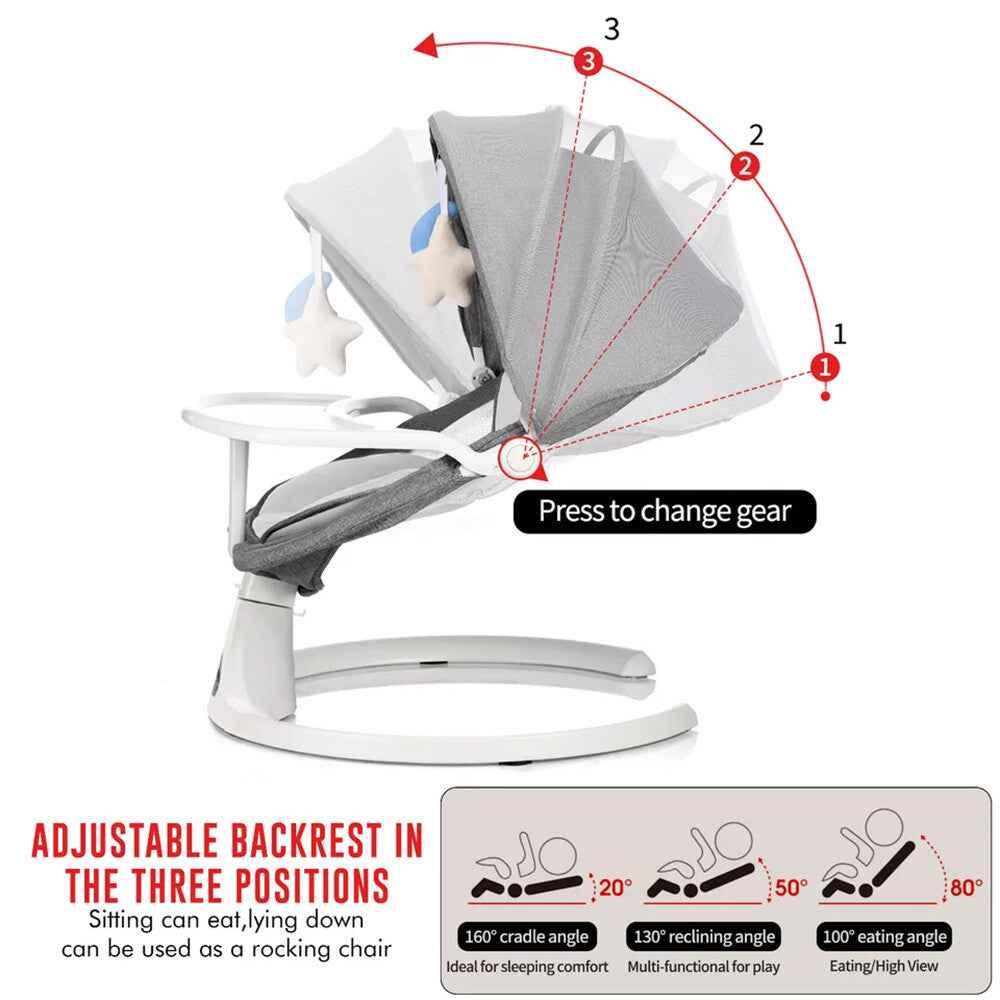 Bluetooth Electric Baby Swing Infant Music Cradle Bouncer Chair Rocker Remote UK