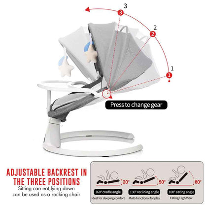 Bluetooth Electric Baby Swing Infant Music Cradle Bouncer Chair Rocker Remote UK