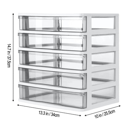 3/4/5 Small Plastic Drawer Storage Tower Organizer Box Office Desktop Tabletop