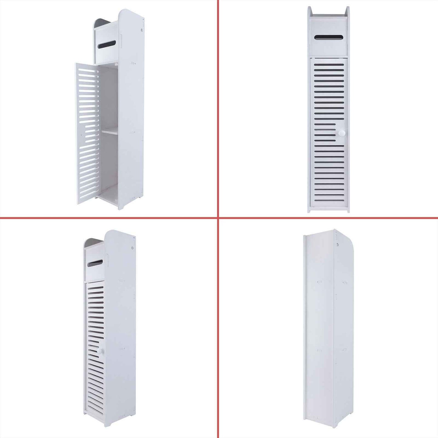 White Bathroom Bedroom Cabinet Shelf Cupboard Storage Unit Free Standing Floor