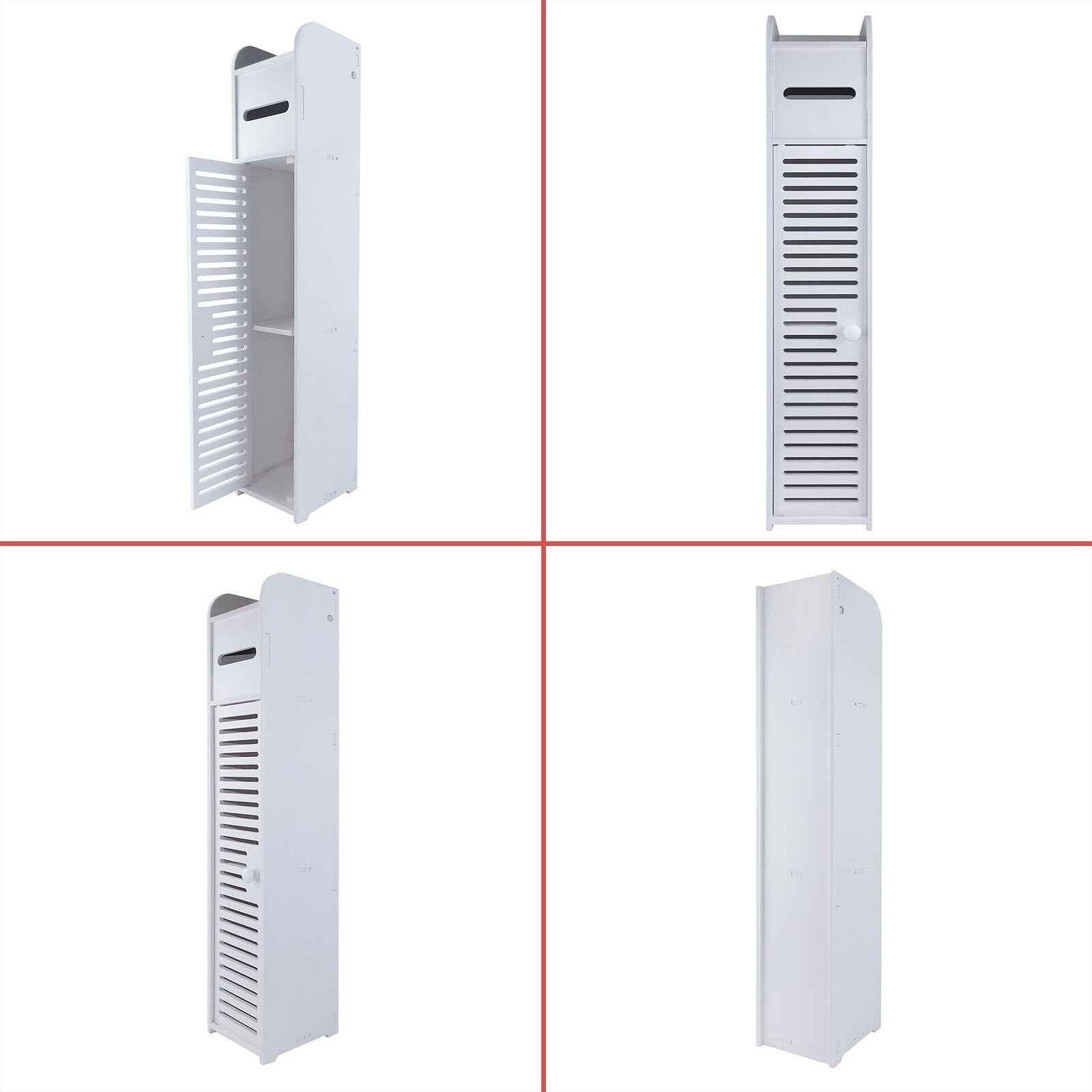 White Bathroom Bedroom Cabinet Shelf Cupboard Storage Unit Free Standing Floor