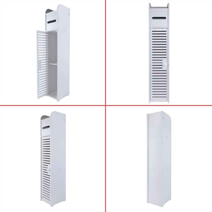 White Bathroom Bedroom Cabinet Shelf Cupboard Storage Unit Free Standing Floor