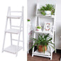 3/4 Tier Folding Wooden Ladder Shelf Flower Pot Holder Plant Stand Rack Storage