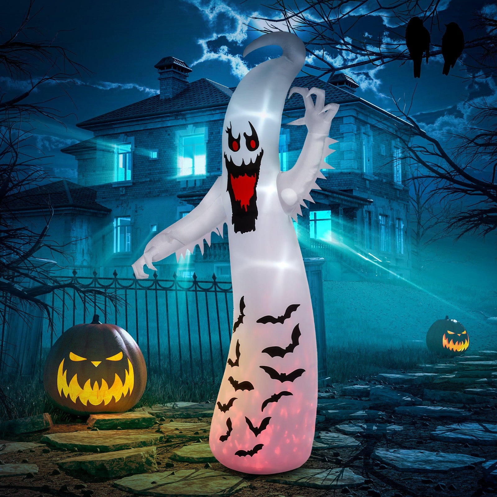 11.8FT Halloween Inflatable Spooky Ghost, Blow Up Outdoor Decoration for Garden