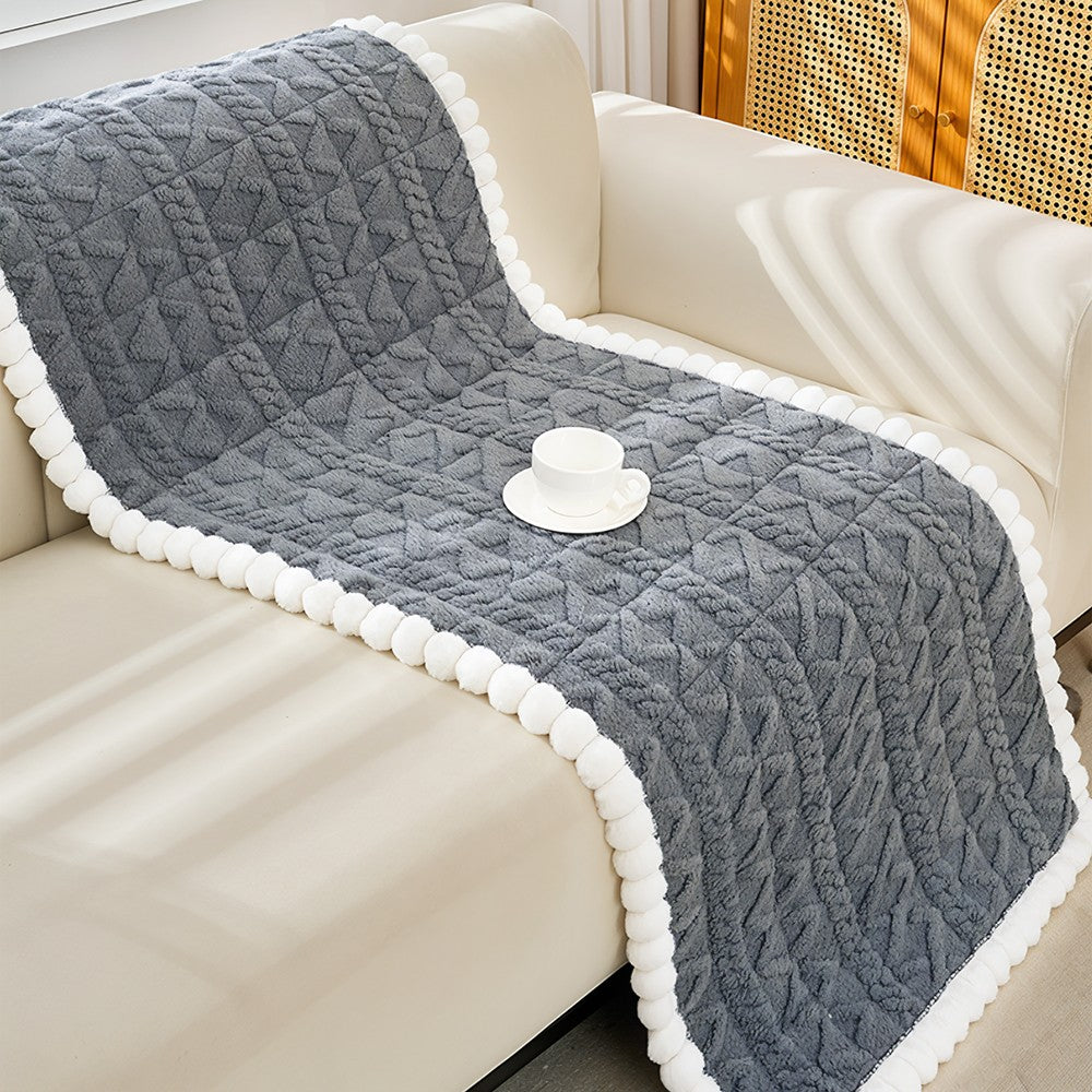 Thick Warm Plush Sofa Slip Covers Non Slip Throw Couch Cover Furniture Protector