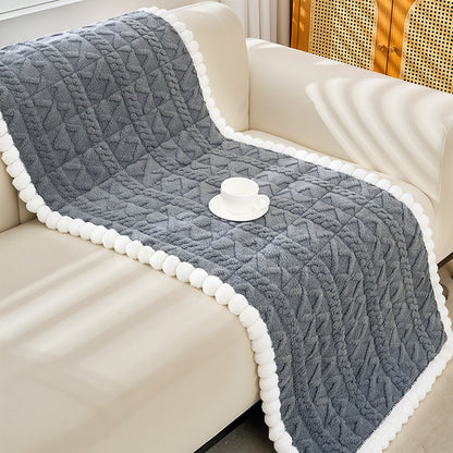 Thick Warm Plush Sofa Slip Covers Non Slip Throw Couch Cover Furniture Protector