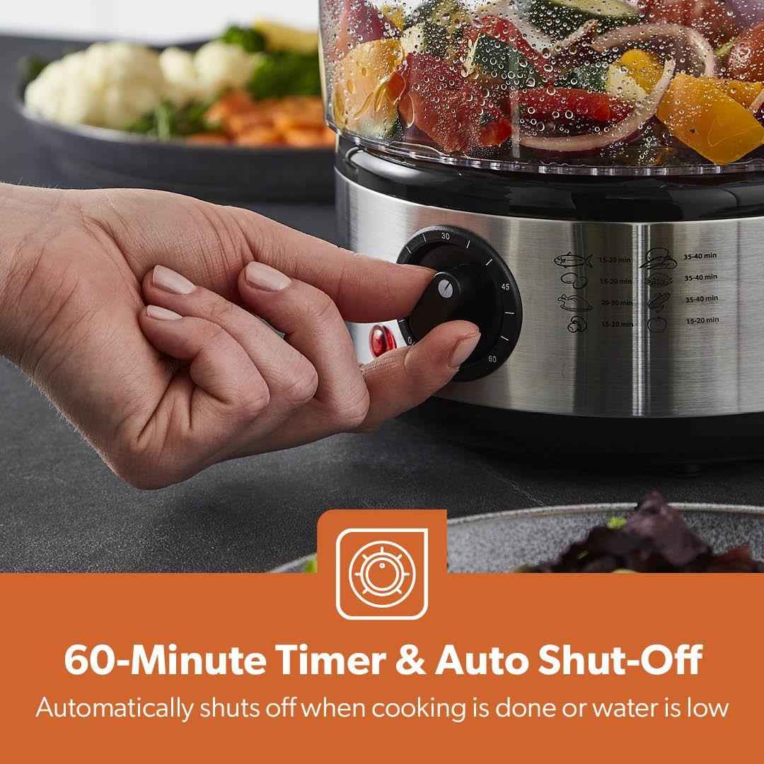 3-Tier Food Steamer 7.2L Electric Vegetable Steamer Healthy Steam Multi-cooker