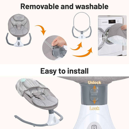 OYAJIA Bluetooth Electric Baby Swing Infant Cradle Bouncer Rocker Chair w/ Yaotu