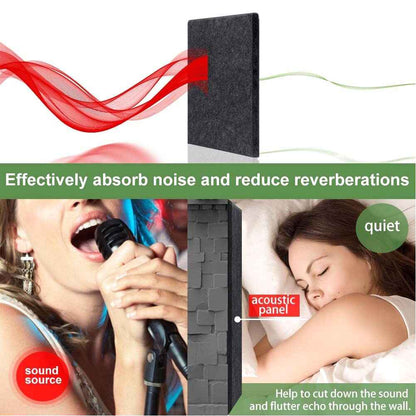 12x Self-adhesive Acoustic Wall Panel Tiles Studio Sound Proofing Insulation Pad