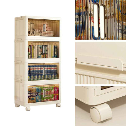 Large Folding Storage Box Stackable Case Cabinet Closet Home Organizer on Wheel