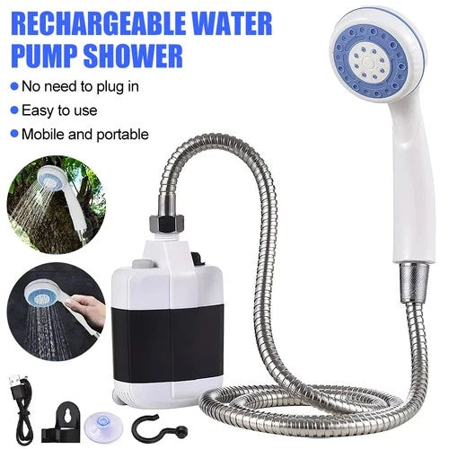 Portable Camping Shower USB Rechargeable Electric Shower Pump for Garden Outdoor - Ceenaz Store