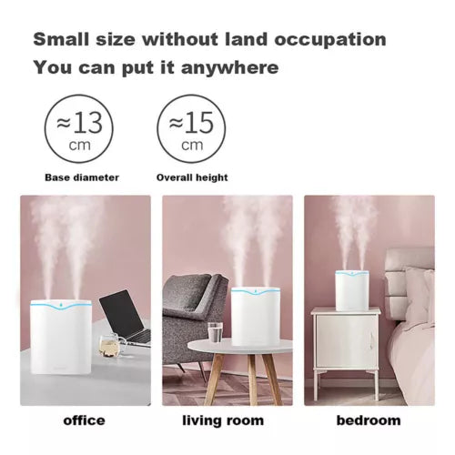2000ML USB Air Humidifier Double Spray Essential Oil Aromatherapy Diffuser - Ceenaz Store