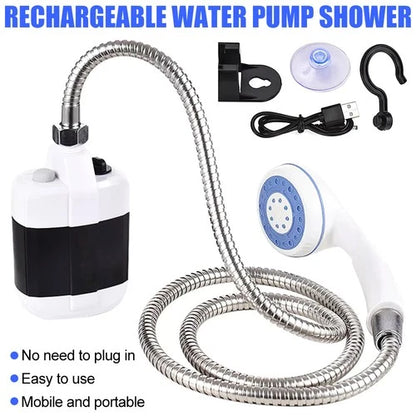 Portable Camping Shower USB Rechargeable Electric Shower Pump for Garden Outdoor - Ceenaz Store