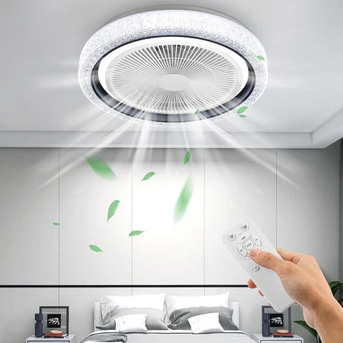 20" LED Ceiling Fan Light Dimmable Chandelier Lamp Bluetooth APP Remote Control - Ceenaz Store