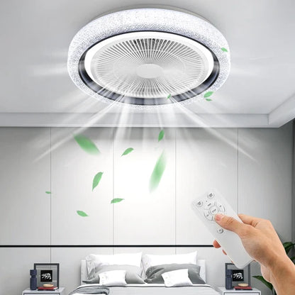 20" LED Ceiling Fan Light Dimmable Chandelier Lamp Bluetooth APP Remote Control - Ceenaz Store