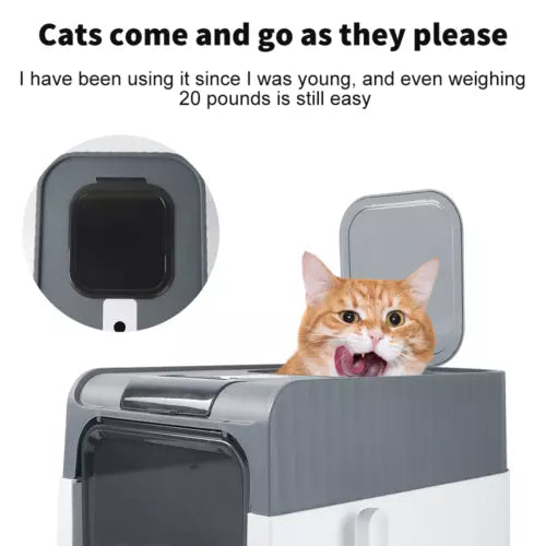 Large Cat Litter Box Self-Cleaning Pan Drawer Anti-Splashing Cat Potty Tray - Ceenaz Store