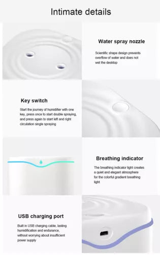 2000ML USB Air Humidifier Double Spray Essential Oil Aromatherapy Diffuser - Ceenaz Store