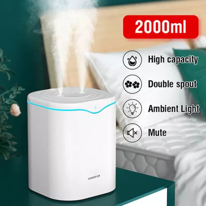 2000ML USB Air Humidifier Double Spray Essential Oil Aromatherapy Diffuser - Ceenaz Store