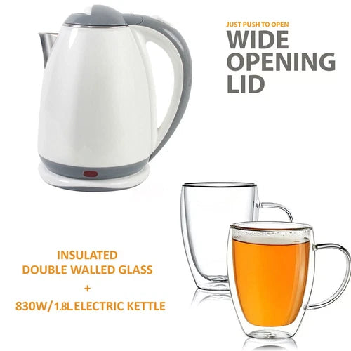 1.8L Portable Electric Water Kettle: Fast Boil, Stainless Steel, Anti-Scalding Design - Ceenaz Store