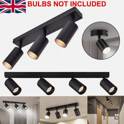 1-4 Way Ceiling Spotlight Adjustable Kitchen Bar Spot Light LED GU10 Bulbs Lamp - Ceenaz Store