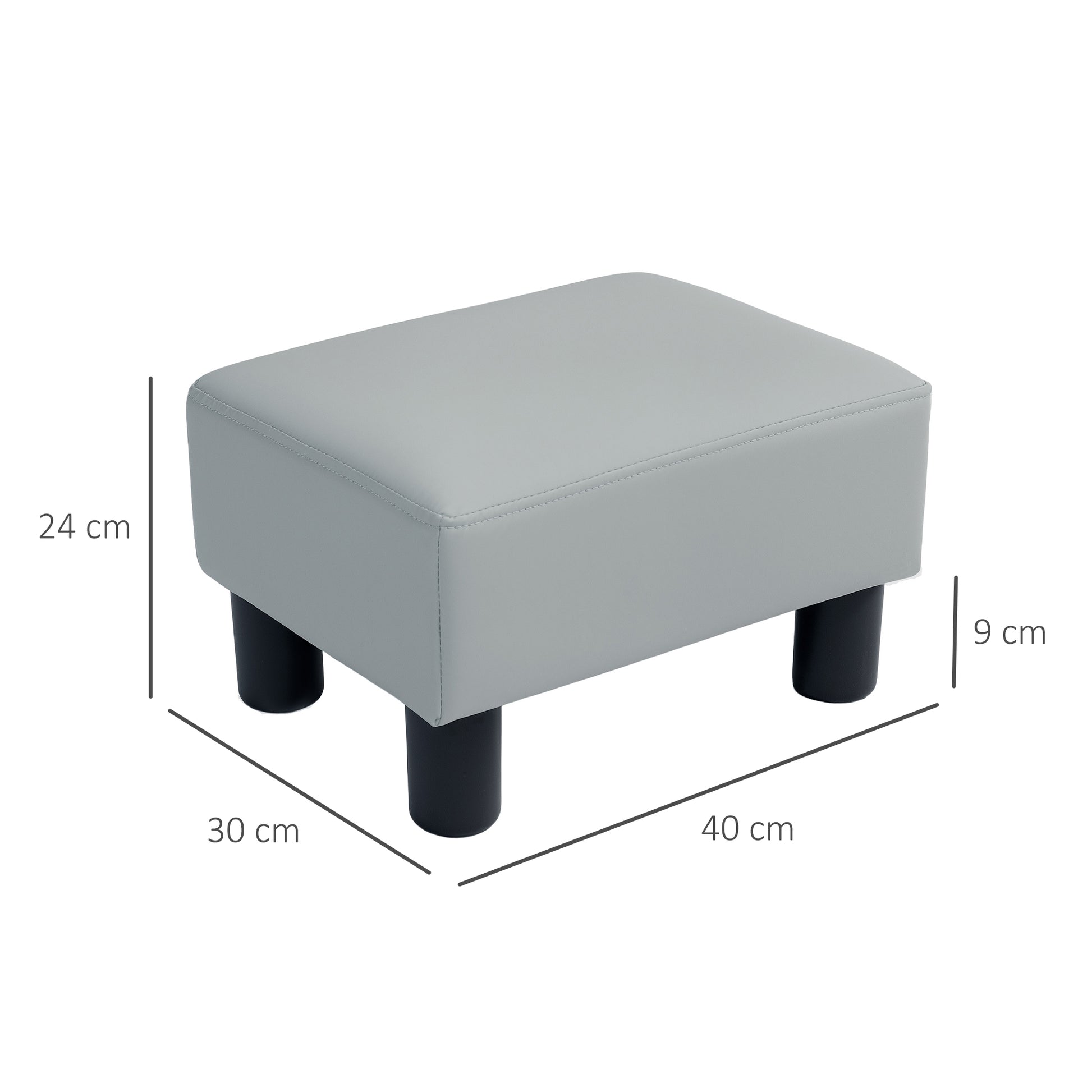 Footstool Small Footrest Upholstery with Plastic Legs