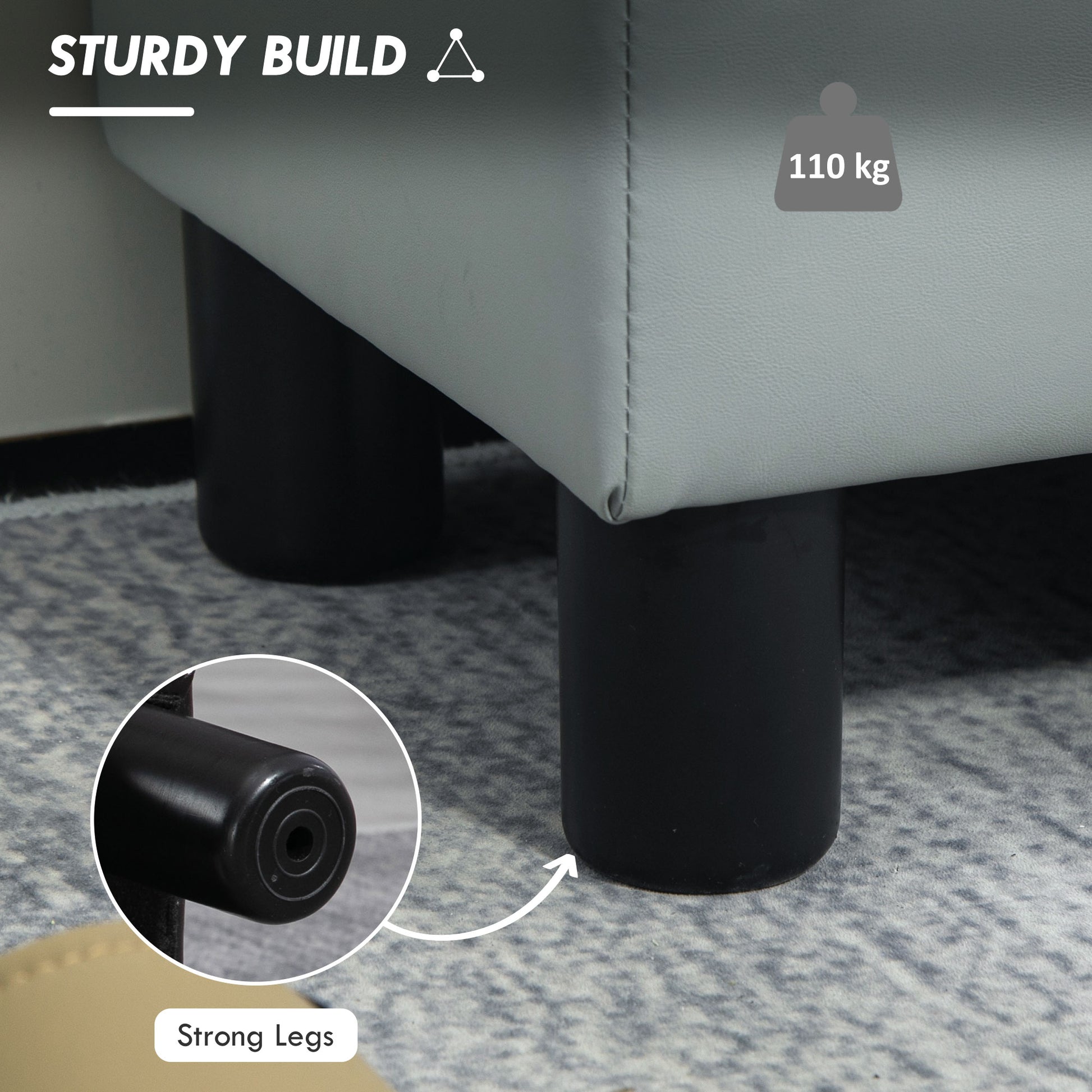 Footstool Small Footrest Upholstery with Plastic Legs