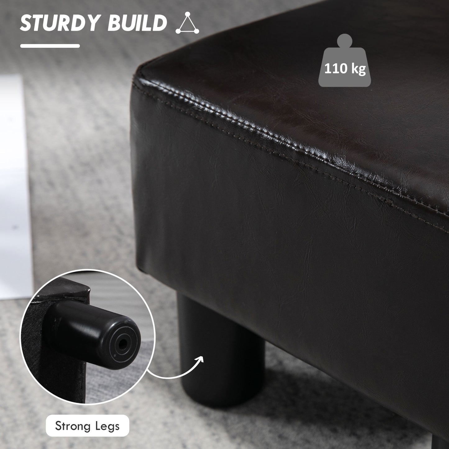 Footstool Small Footrest Upholstery with Plastic Legs