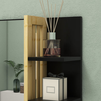 Modern Wall Mounted Bathroom Mirror with 4 Storage Open Shelves