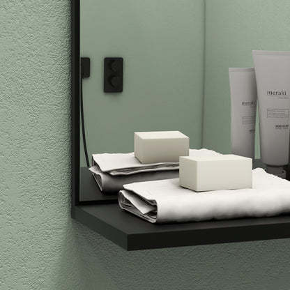 Modern Wall Mounted Bathroom Mirror with 4 Storage Open Shelves